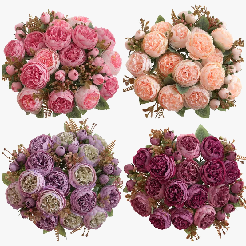 Bouquet of silk peonies for artificial decoration - view 2