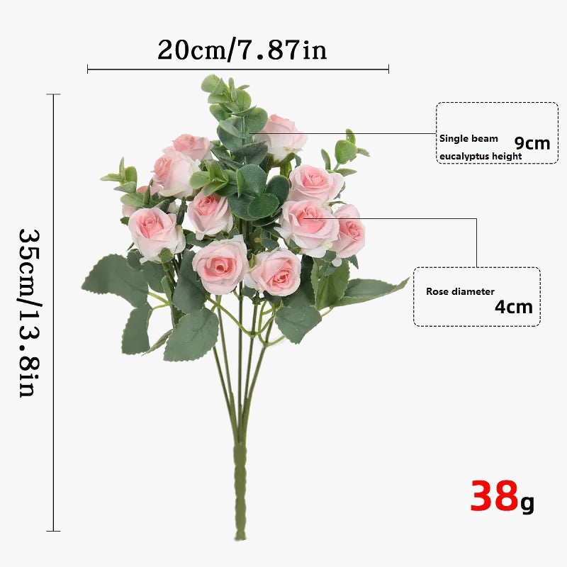 Bouquet of artificial eucalyptus rose wines versatile floral decorations - view 3