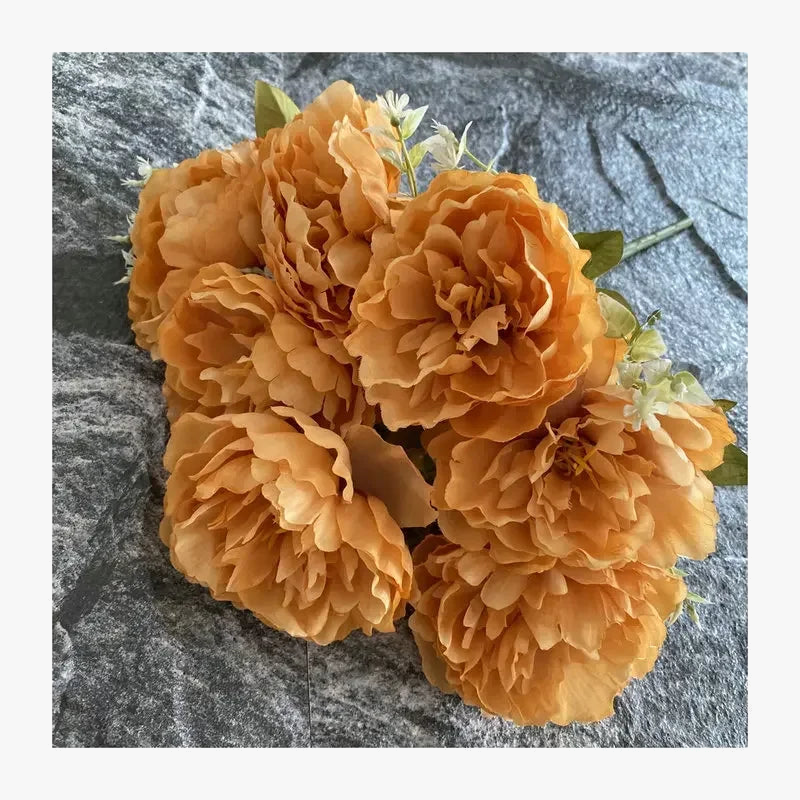 Bouquet of seven silk peonies for interior decoration and wedding - view 2