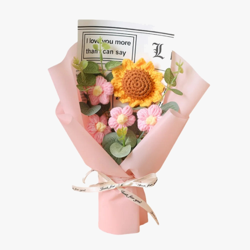 Bouquet of handmade crochet sunflowers for gifts and decorations - view 6