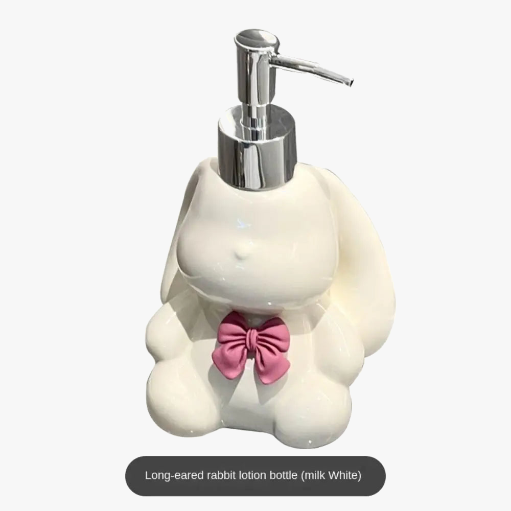 Ceramic bottles soap dispensers cute rabbit accessories bathroom - view 7