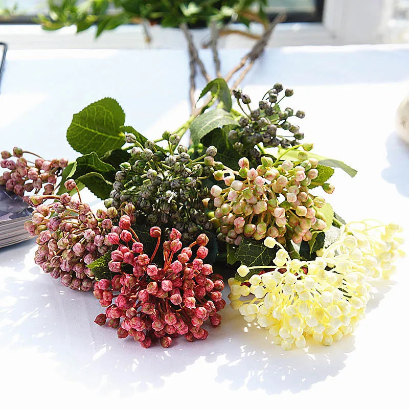 Artificial hortensia berries branch for floral decoration