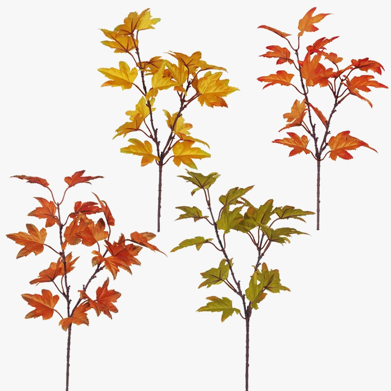 Artificial maple leaf branch for autumn and festive decorations - view 2