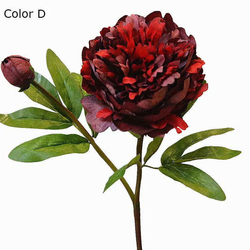 Artificial peony flower branch for elegant decoration - view 5