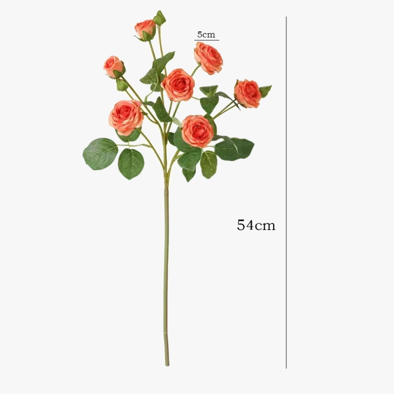 Artificial rose branches with 7 decorative silk heads - view 2
