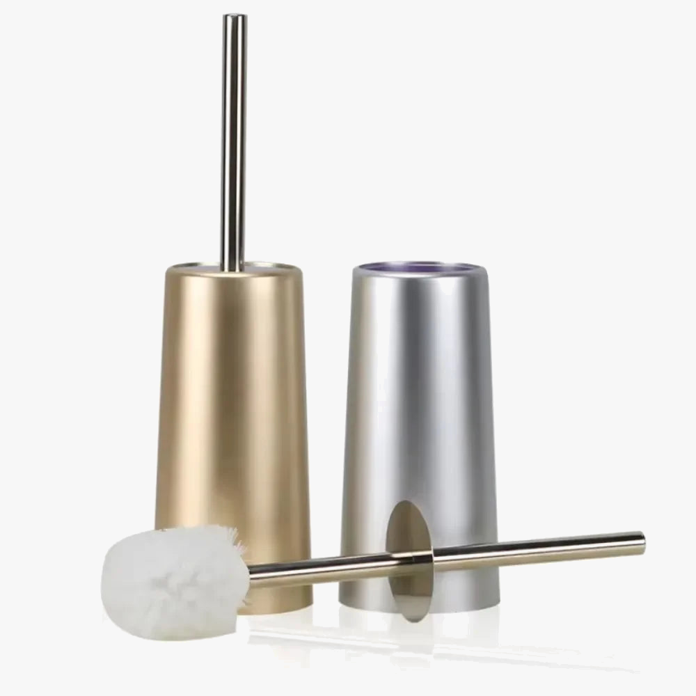 Luxury toilet brush with gold holder for bathroom - view 2