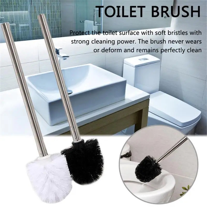 Plastic toilet brush with stainless handle and soft hair