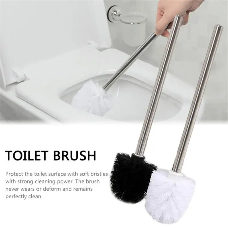 Plastic toilet brush with stainless handle and soft hair - view 2