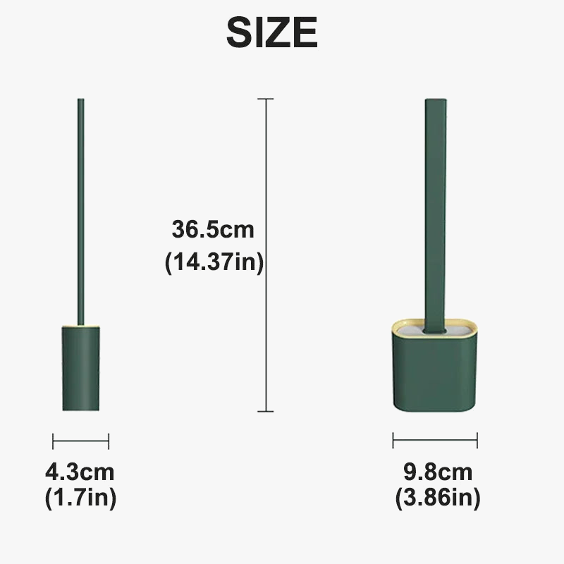Silicone toilet brush with wall support and long handle - view 6