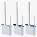 Quick drying toilet brush with wall support and efficient cleaning