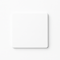 Flat Socket Cover in Matt White Steel, Square Rounded-Edge Design