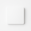 Flat socket cover in matt white steel and rounded edges