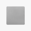 Brushed Light Gray Steel Blank Outlet Cover Plate, Design 2
