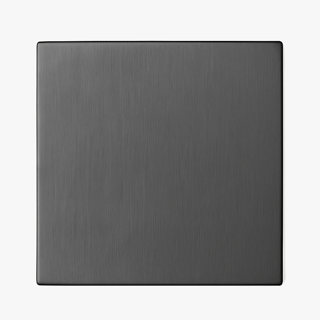 Vacuum cover in brushed dark grey steel