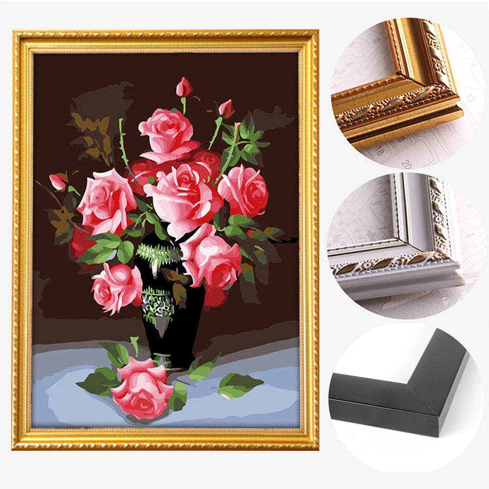 Wooden frame for oil painting and decorative mosaic - view 2