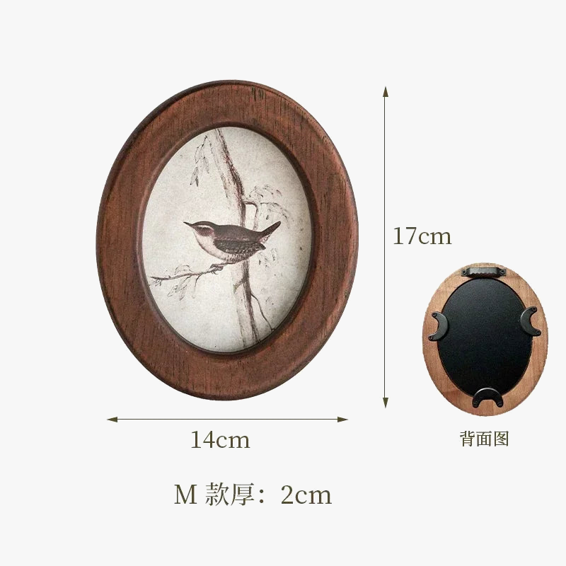 Antique wall frame in bird-shaped avian artistic painting - view 9