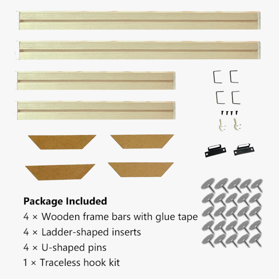 Wooden wall frame for decorative canvases and paints - view 2
