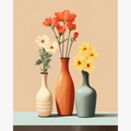 Romantic vase painting frame for interior decoration