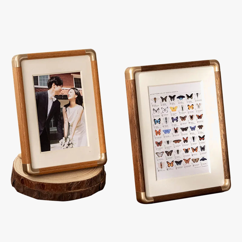 Wooden photo frame with copper corner for elegant decoration - view 5