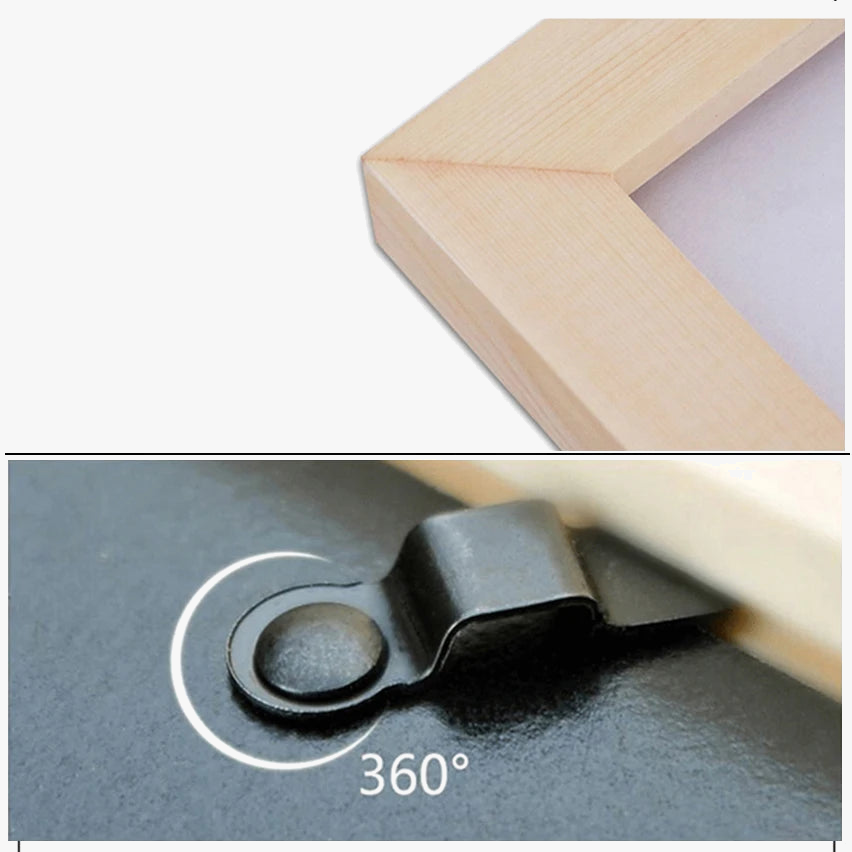Photo frame in natural wood black and white decorative - view 3