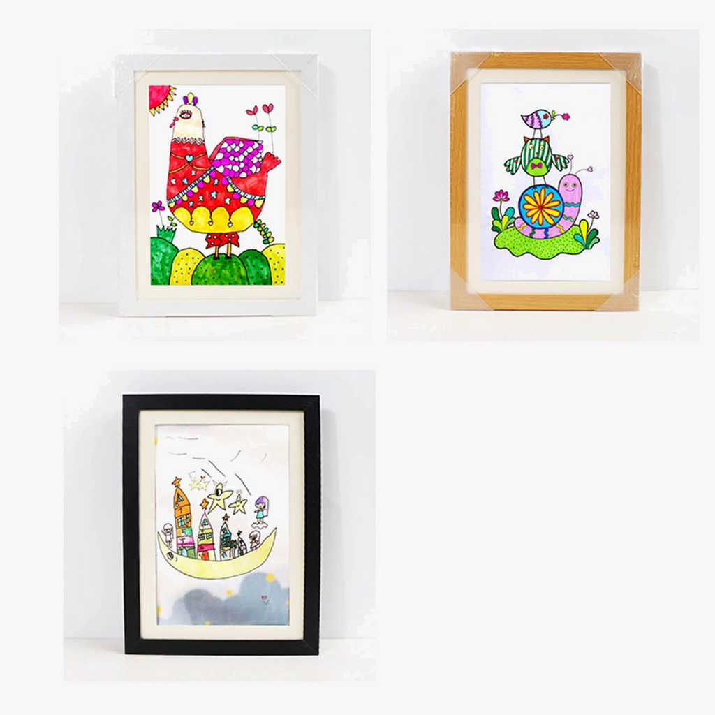 Wooden picture frame for children and storage paint - view 3