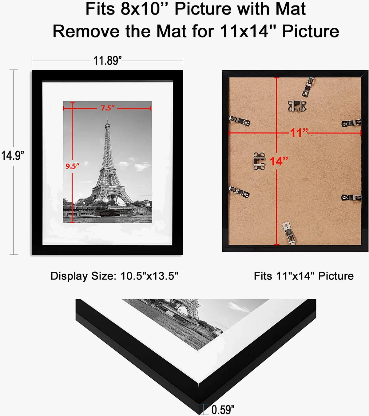 Multiple photo frame for wall display and decoration - view 4