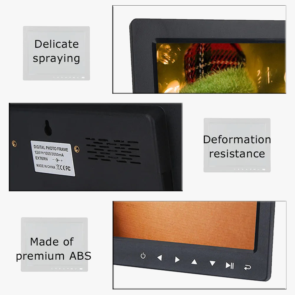 Hd digital photo frame with alarm clock and video player - view 3