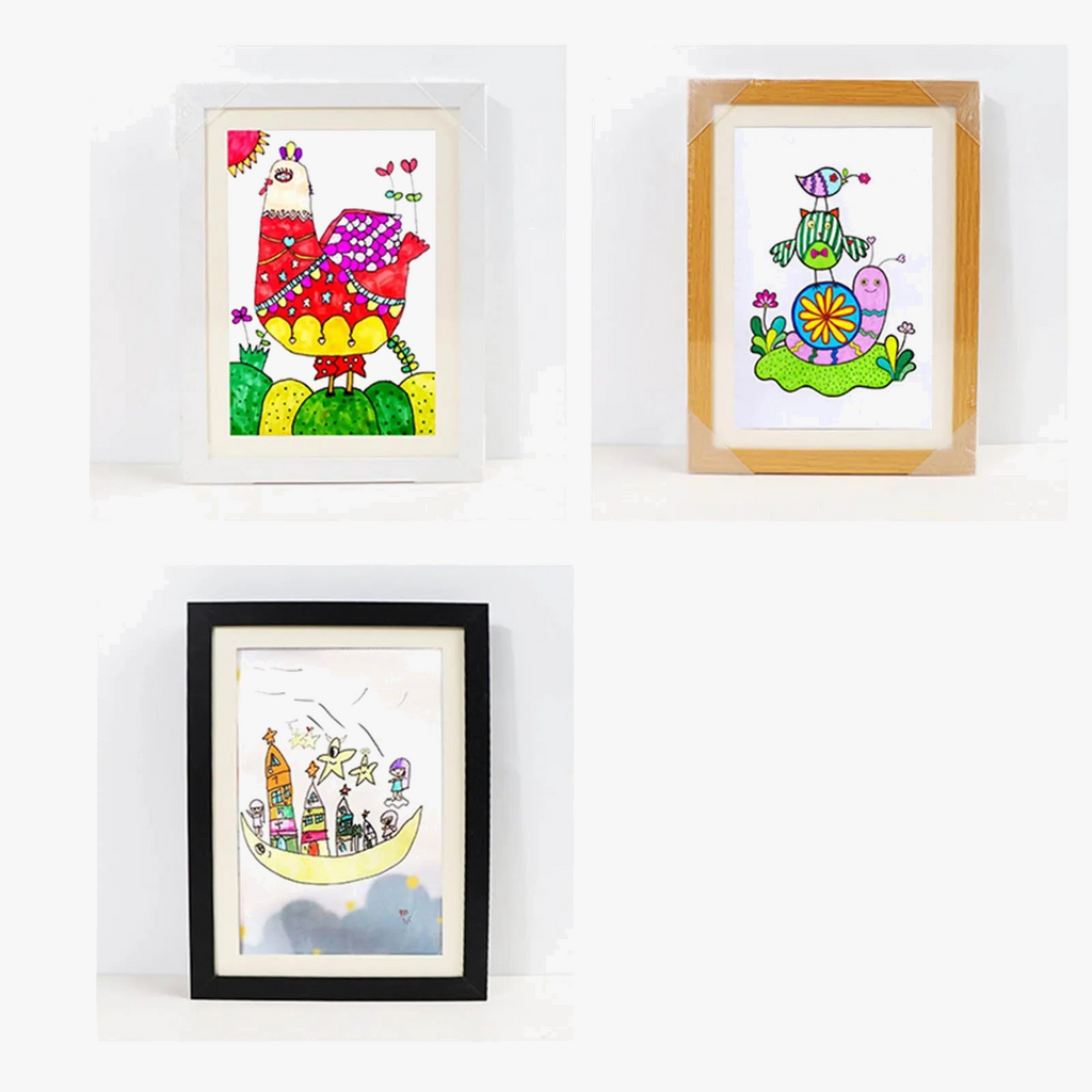 Wooden picture frames for children with artistic storage - view 2