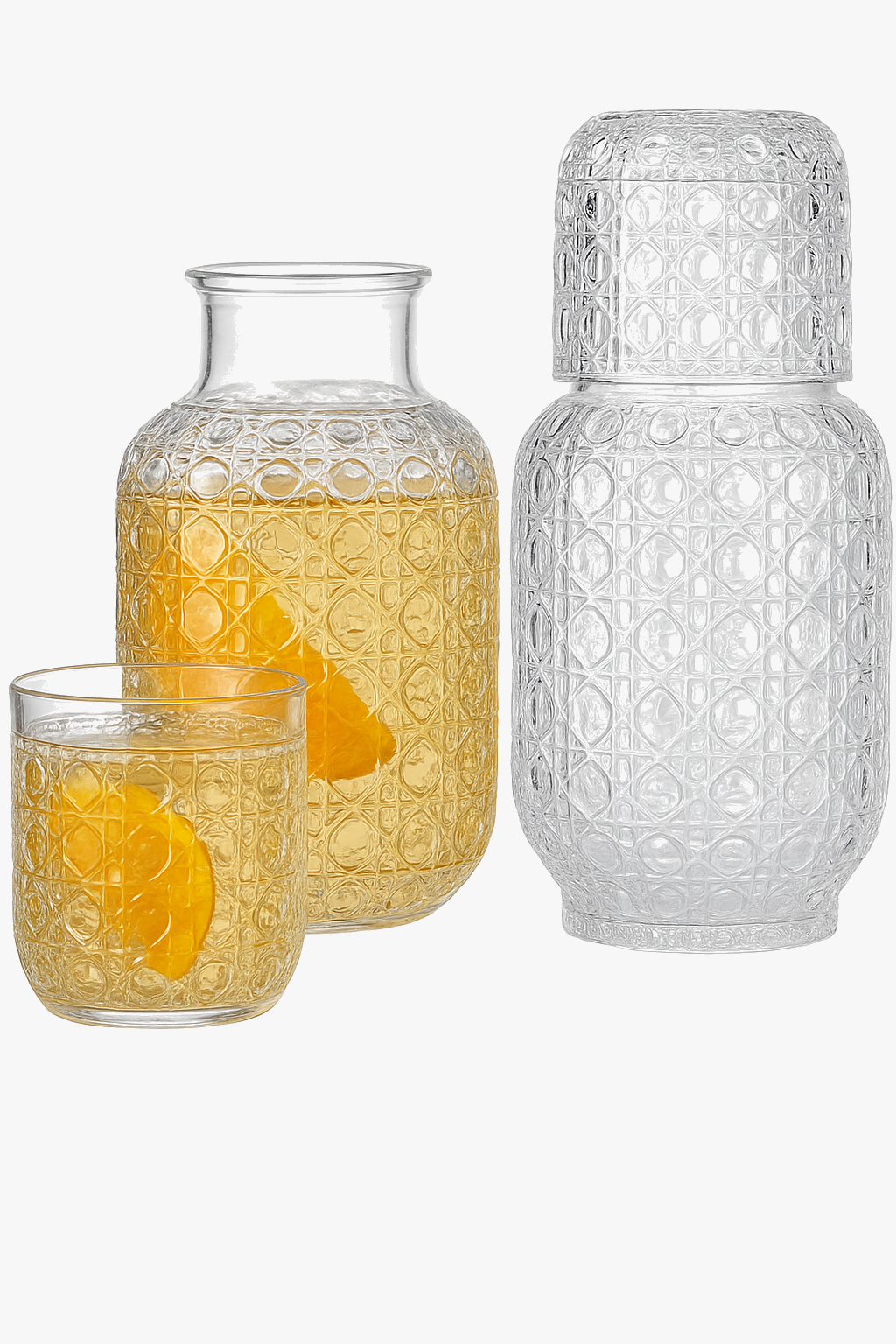 Bedside and glass carafe vintage style relief