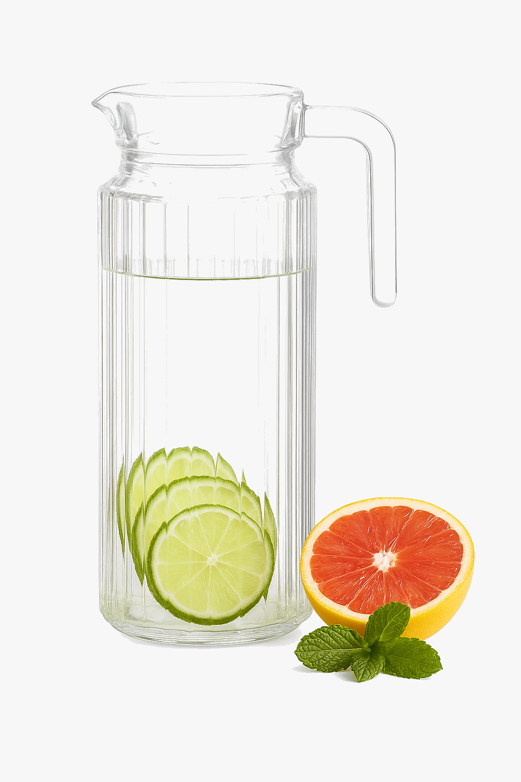 Carafe cold water square striated glass 1100ml