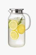 Borosilicate Glass Water Carafe with Steel Lid, 2.5L