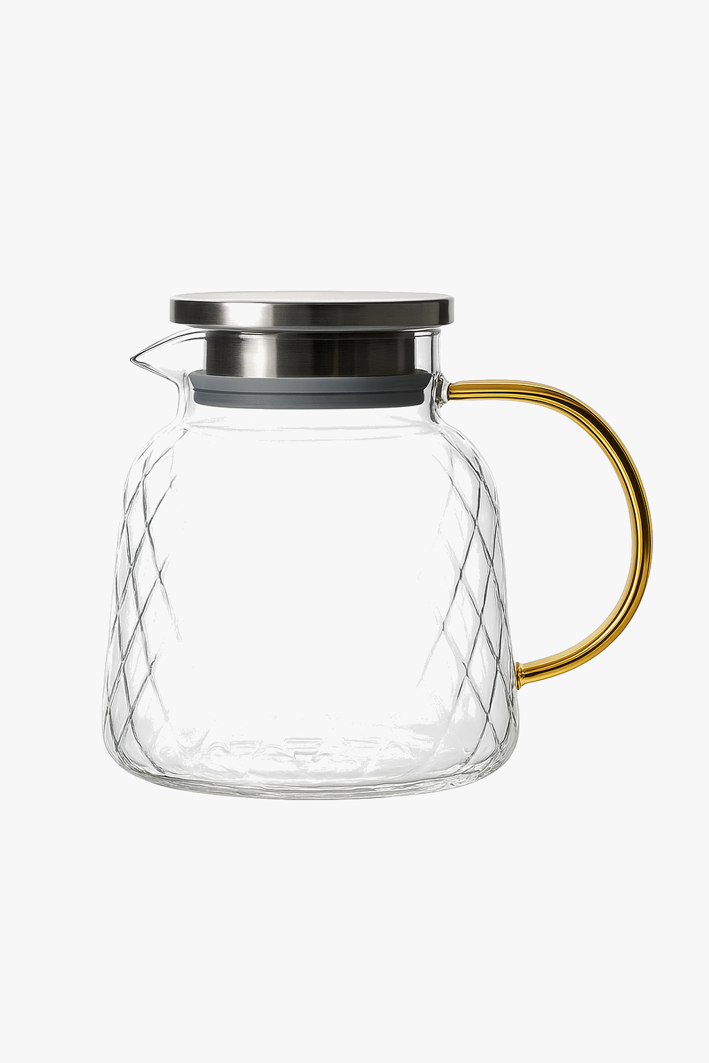 Hard-wearing glass carafe with handle