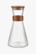Glass carafe Japanese style walnut stries