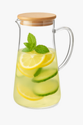 Carafe glass handle bamboo lid 135 cl
