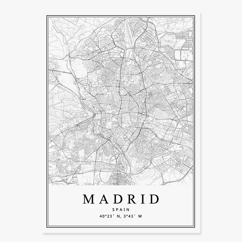 Artistic map of Spanish cities for interior decoration - view 7