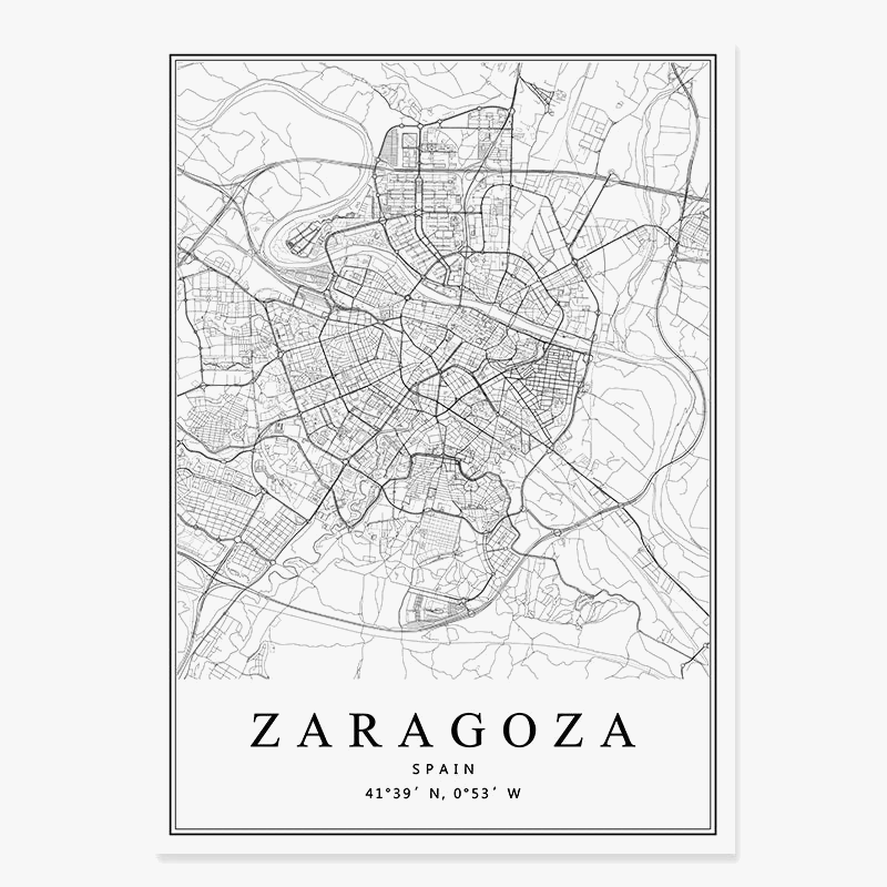 Artistic map of Spanish cities for interior decoration - view 8