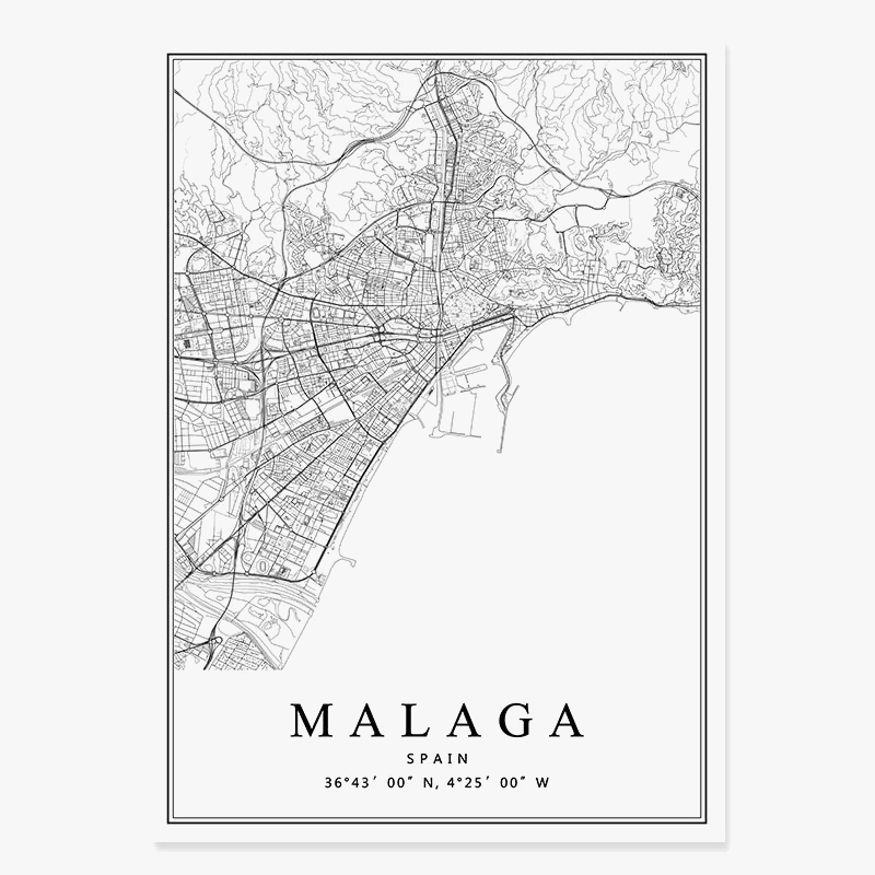 Artistic map of Spanish cities for interior decoration - view 10