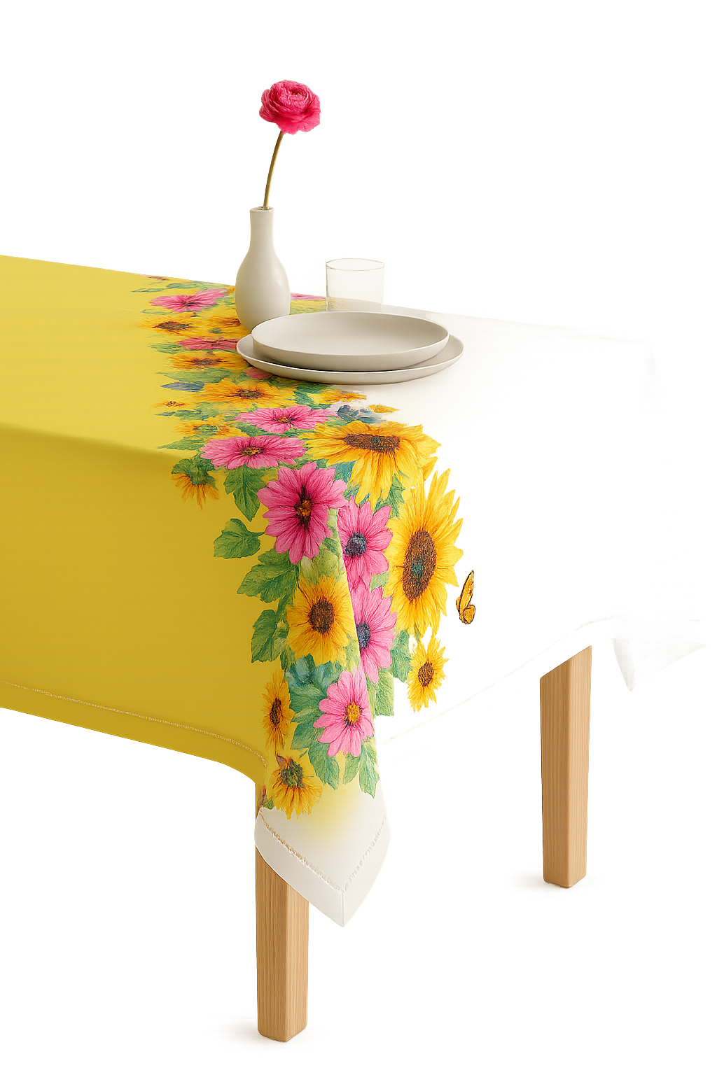 Poetic Country Sunflower Butterfly Table Runner - view 2