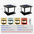 LED solar light column with remote control for outdoors