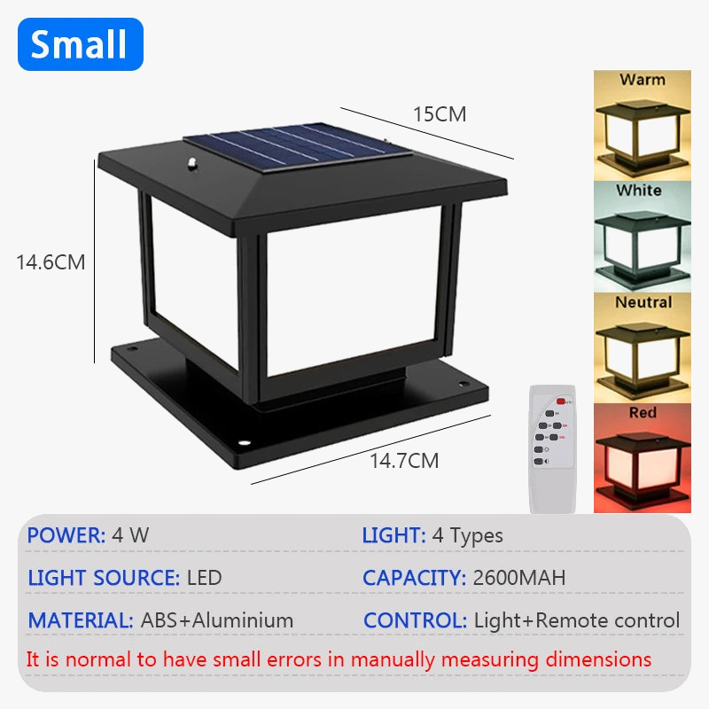 LED solar light column with remote control for outdoors - view 6