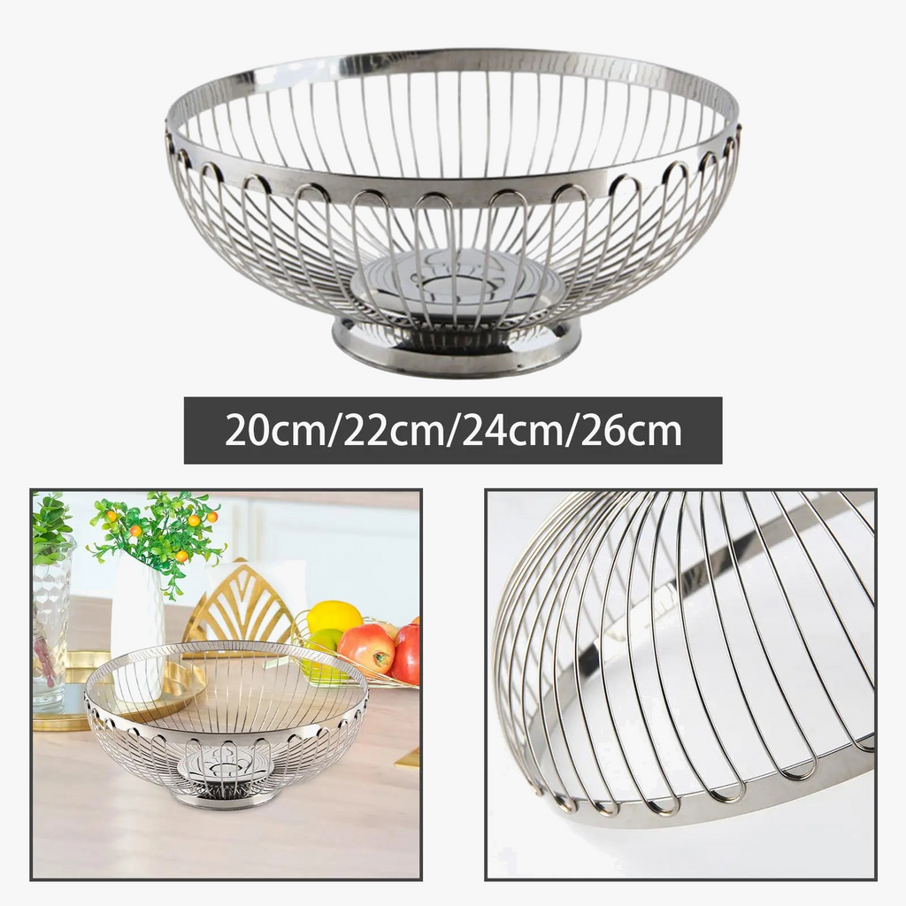 Modern and elegant stainless steel fruit basket - view 2