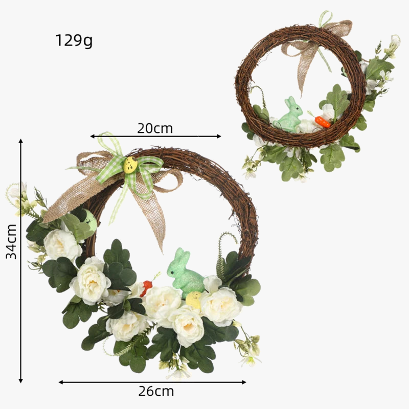 Easter decorative crown with rabbit and suspended eggs - view 6