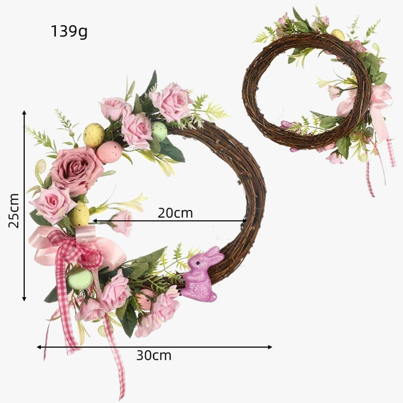 Easter decorative crown with rabbit and suspended eggs - view 8