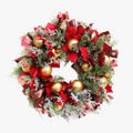 Christmas crown with ribbons and decorative balls