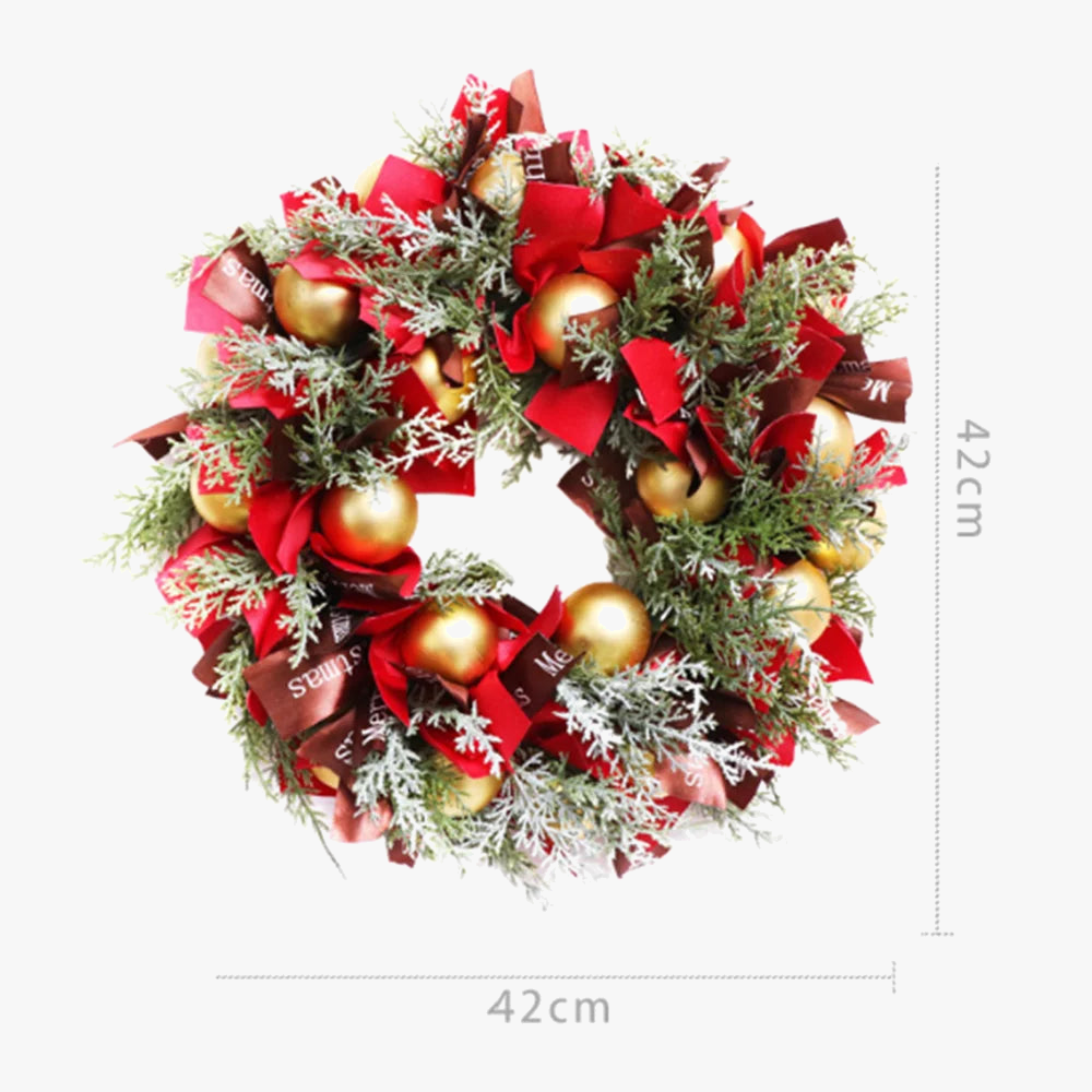 Christmas crown with ribbons and decorative balls - view 5