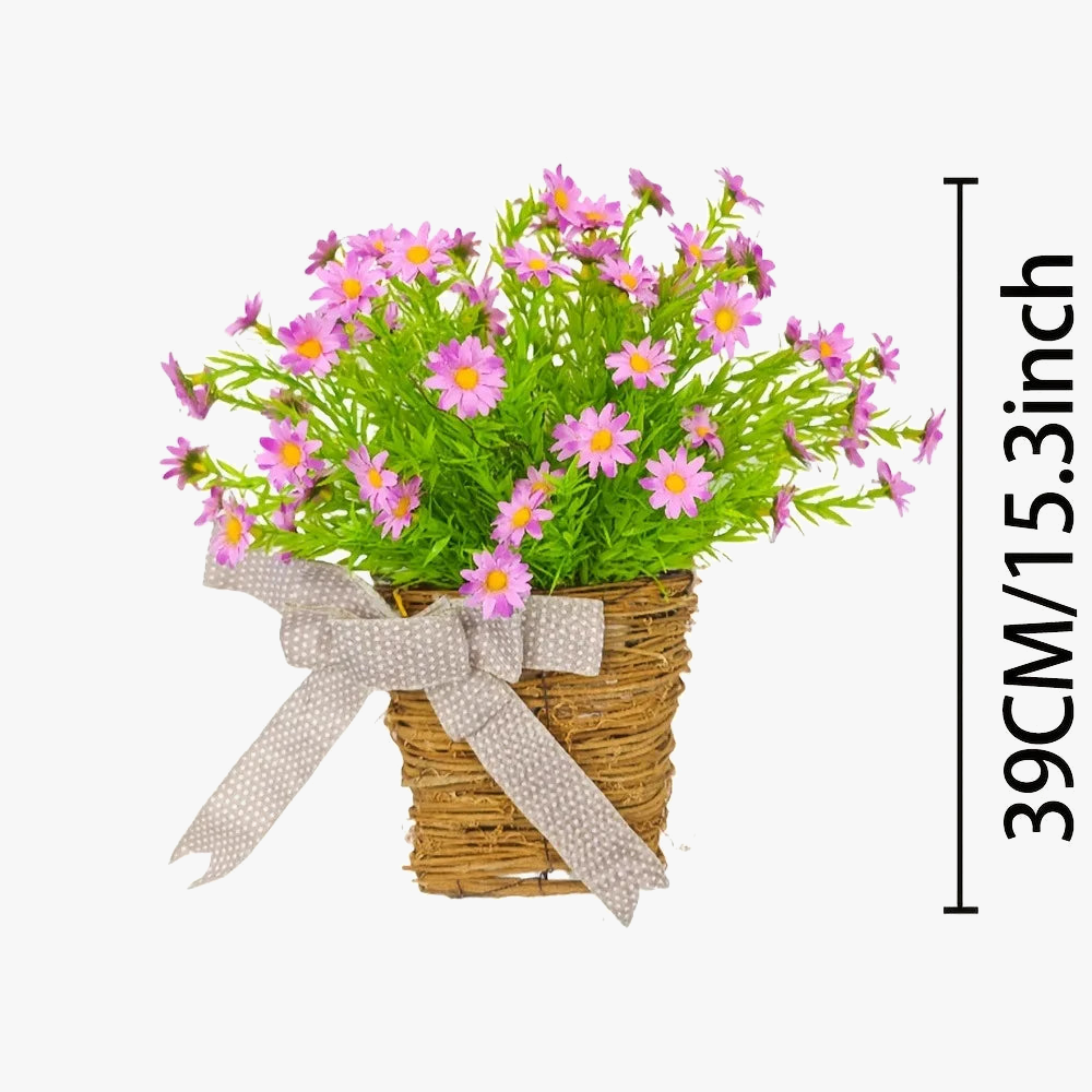 Spring crown in eucalyptus and decorative white flowers - view 9