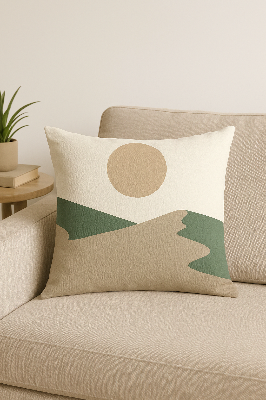 Cushion with green plant pattern for interior decoration - view 2