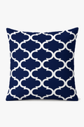 Timeless Navy Blue Geometric Cushion Cover