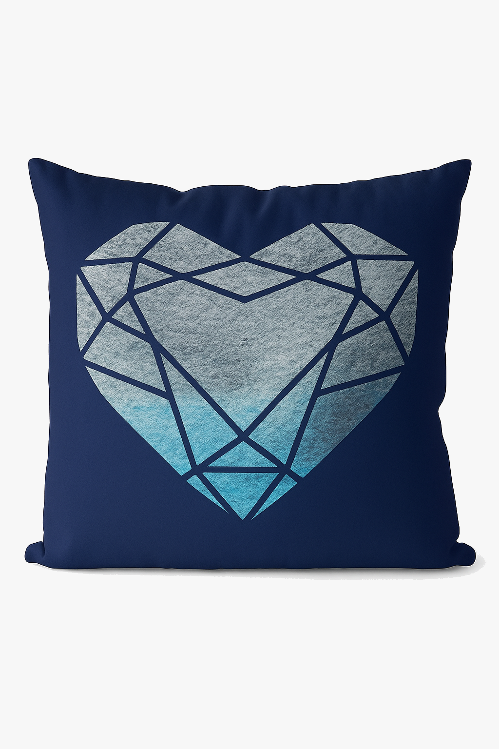 Geometric navy blue cushion for sofa or armchair