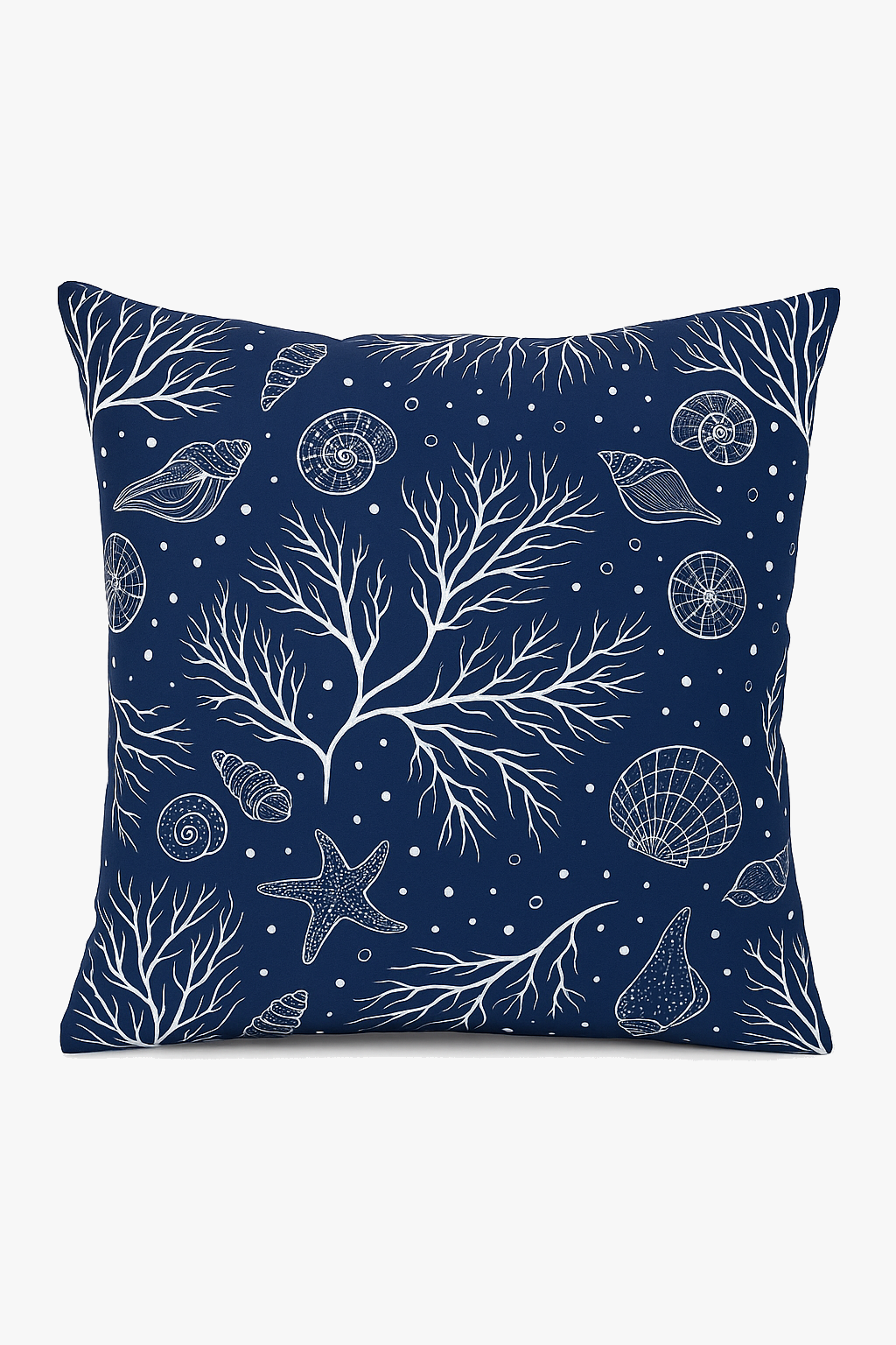 Geometric navy blue cushion for sofa or bed